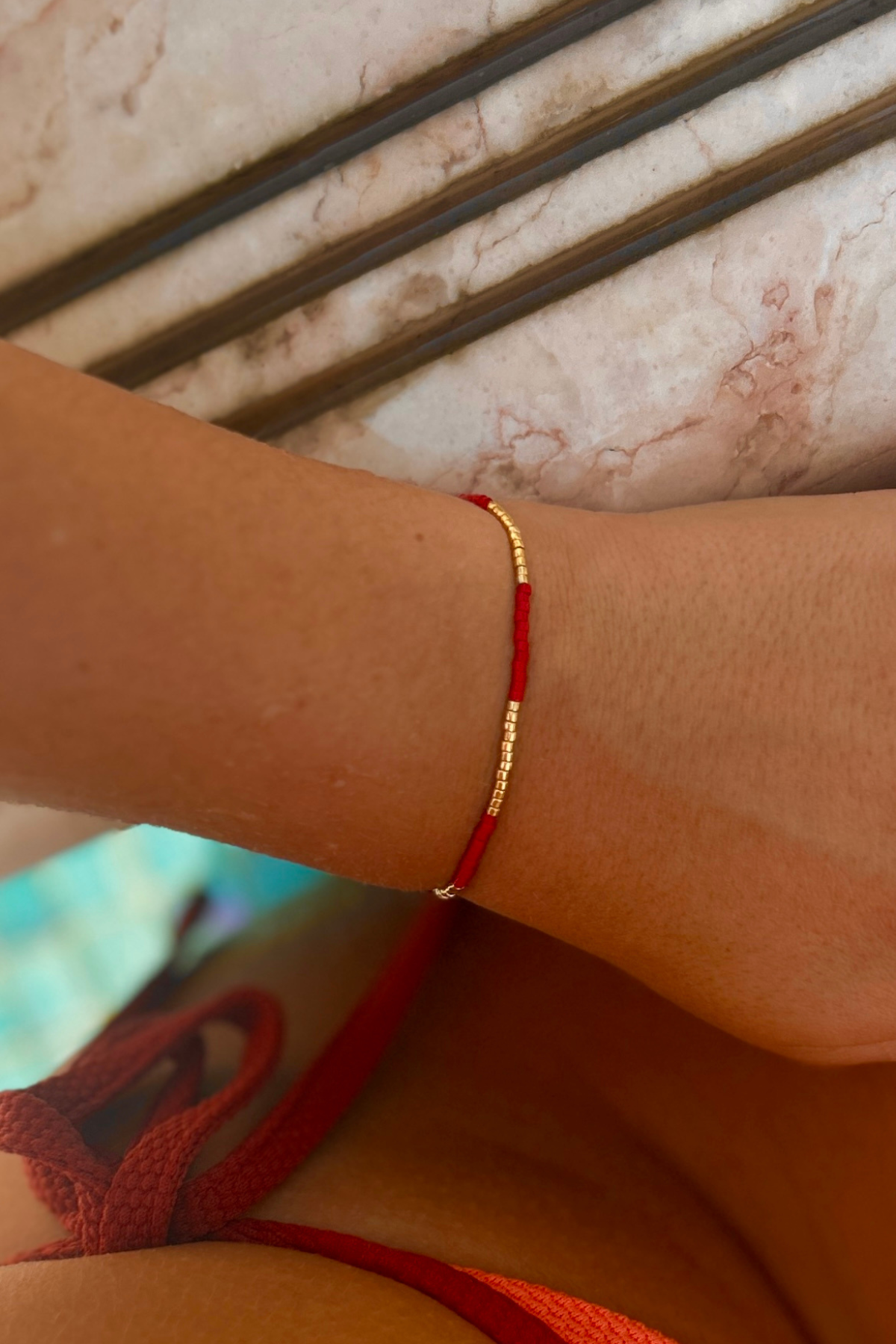 Ibiza Bracelet - Red & Gold
