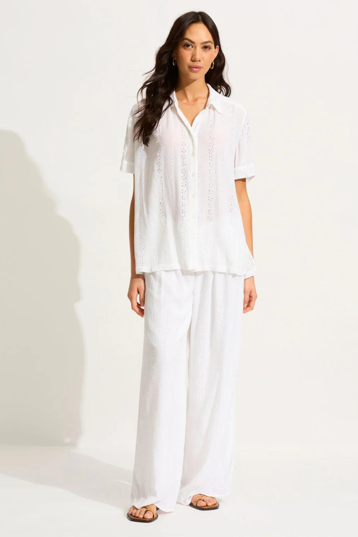 Seafolly Broderie Trouser- White
