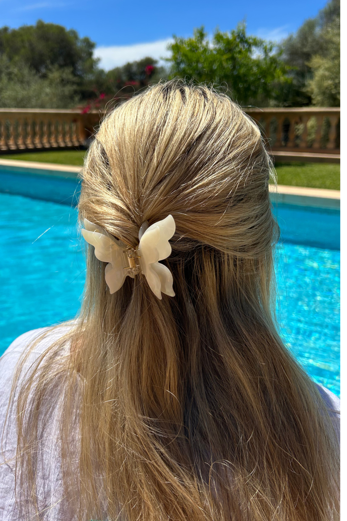 Butterfly Claw Clip - White