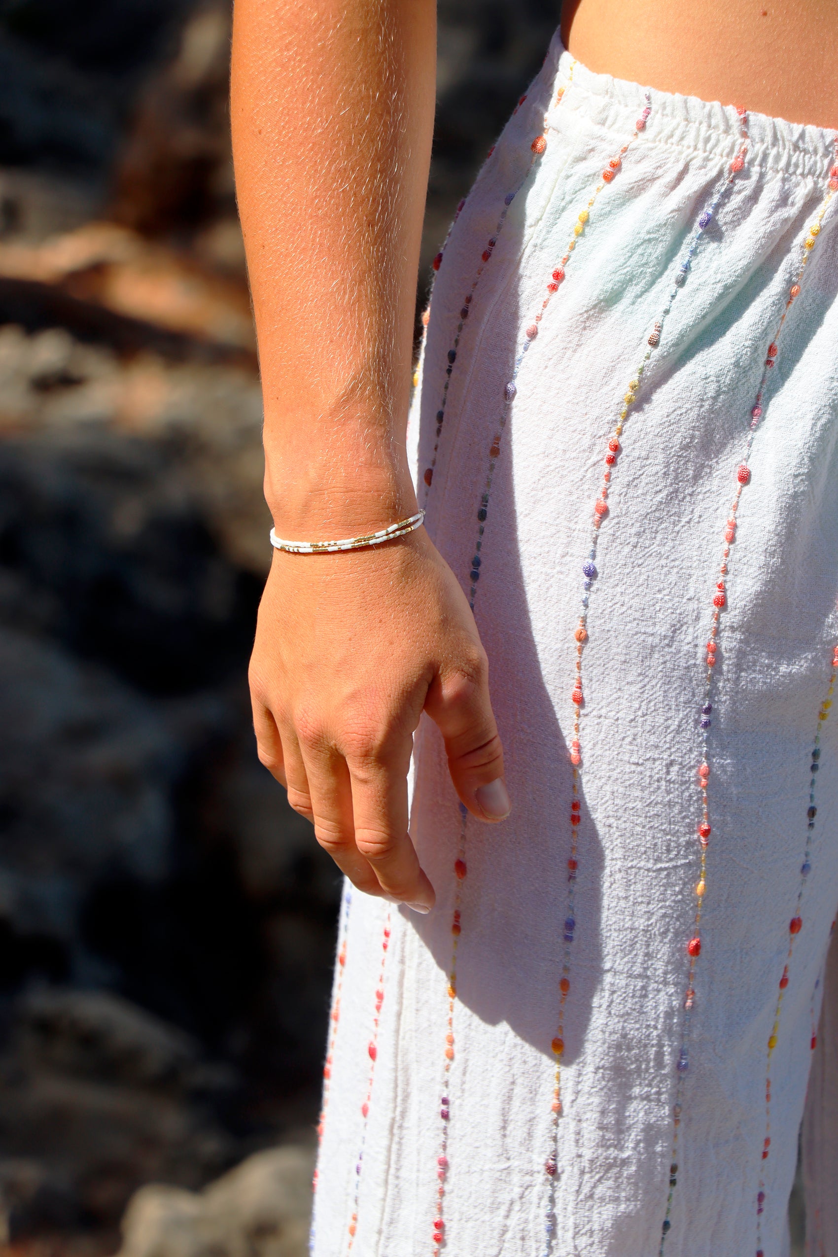Ibiza Bracelet- White & Gold