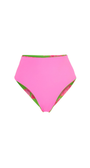 pink high waisted reversible bikini bottom