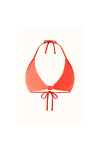 Mix and match bikini top with halter neck design on a white background