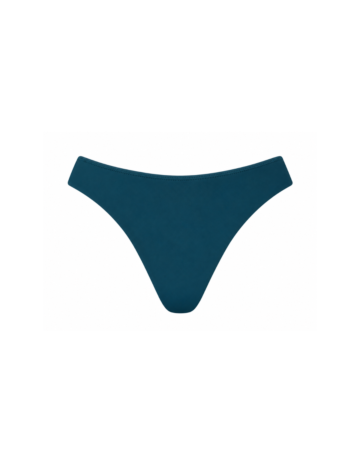 A solid dark teal bikini bottom shown flat against a plain white background.