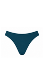 A solid dark teal bikini bottom shown flat against a plain white background.