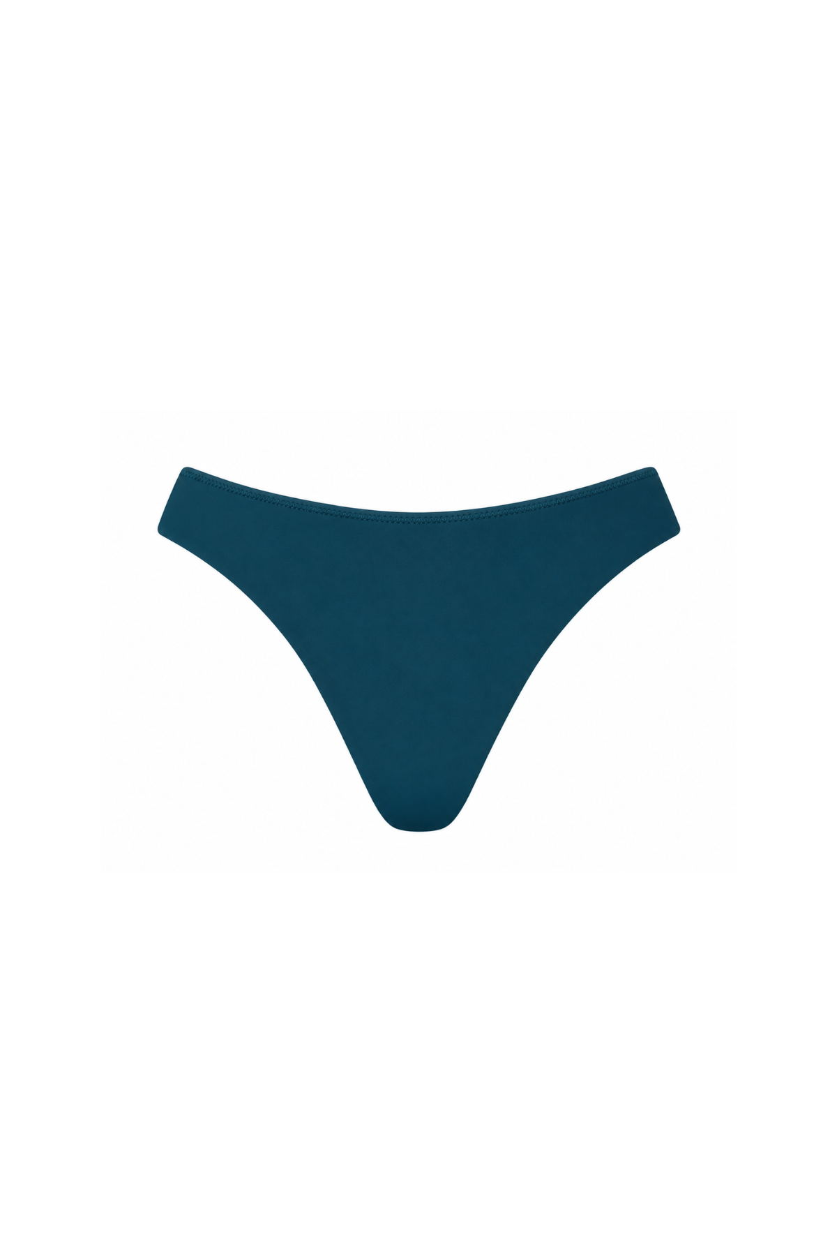 A solid dark teal bikini bottom shown flat against a plain white background.
