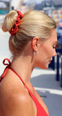 hair scrunchie made from swimwear fabrocs